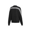 adidas Sudadera con capucha holgada con rayas de trébol originales para hombre, color negro, para otoño, FM1522