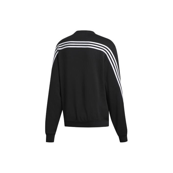 adidas Sudadera con capucha holgada con rayas de trébol originales para hombre, color negro, para otoño, FM1522