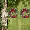 Christmas Decorative Rattan Woven Tape Chic Rattan Leaves Home Party Bowknot Red Berry Door Wreath Holiday Decorations Ornaments