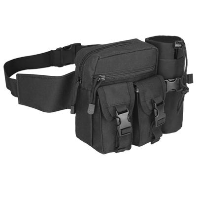 TRIWONDER Military Tactical Waist Pouch, Leg Pouch, Thigh Bag with Water Bottle Holder, Waterproof Waist Bag (Black)