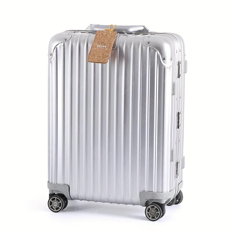 1pc  PU Wood Grain Luggage Tag, Square Travel Check-in Tag, High-quality Elastic Belt Luggage Tag