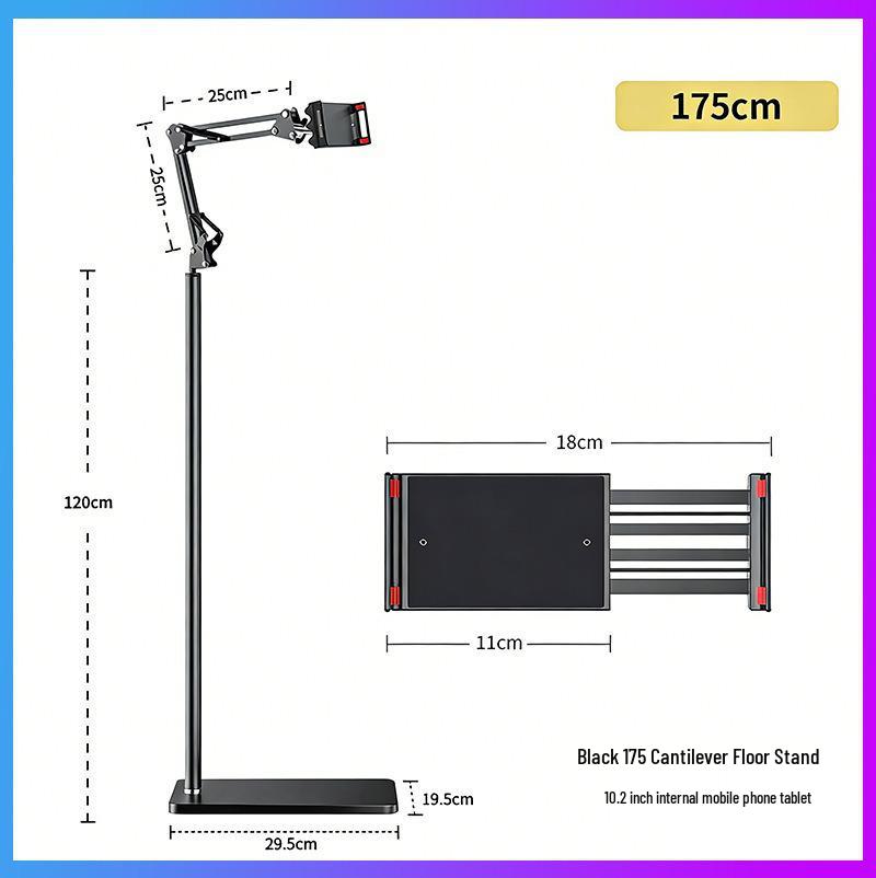 Soporte Cantilever Ajustable de 170 cm de Pie para Teléfono y Tableta para Mesita de Noche o Sofá