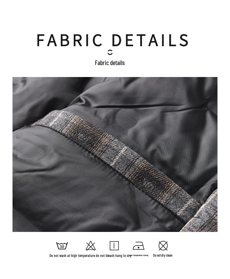 Amerikanische Retro Karomuster Herren Daunenjacke: Winterkollektion 2025 - Warme High-End-Oberbekleidung mit Revers