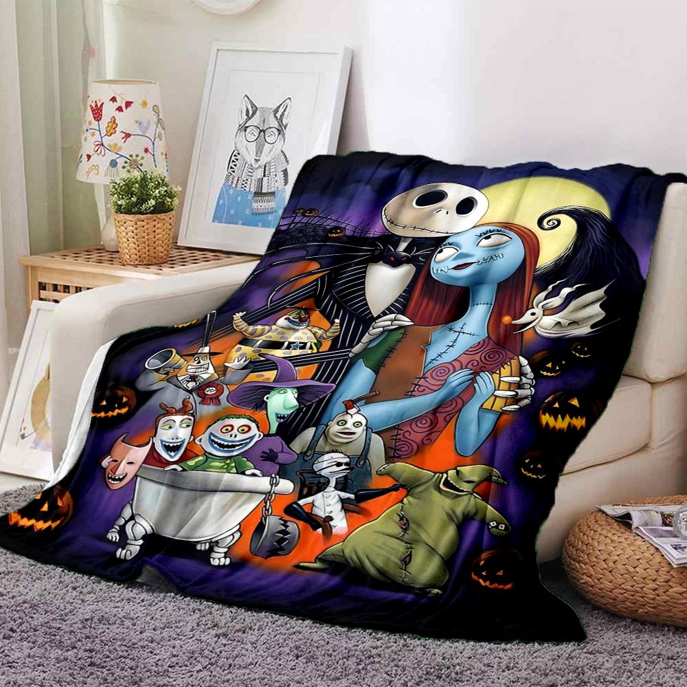 1Pc Jack Sally'S Winter Romance Blanket Soft Throw Blanket For Home Bedroom Bed Sofa Travel Office Solid Christmas Blanket