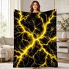 Yellow Lightning Coral Fleece Blanket Storm Energy Decor