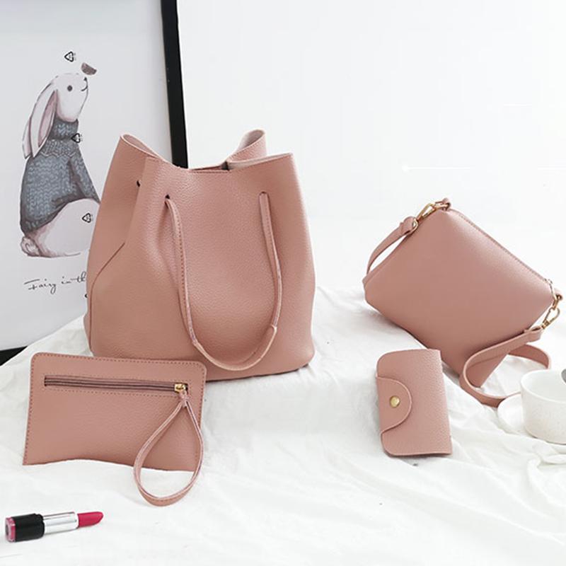 4Pcs/Set Crossbody Bags Women Bag Set Leather Shoulder Bags Purse Ladies Pu Crossbody Bag