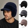 Plush Lined Thick Knitted Hat Knitted Ski Sports Hat Warm Earflap Beanie Cap  for Autumn Winter