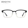 ZENOTTIC Square Prescription Glasses Men Optical  Myopia Progressive Eyeglasses Half Frame Anti Blue Light Photochromic Eyewear