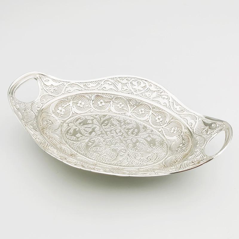 Metal Creative Peacock Plate Nut Fruit Plate Candy Snack Storage Snack Plate Home Living Room Dried Fruit Plates Decoration