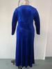 2025 Women's Velvet V-Neck Pleated Bodycon Dress - Elegant Autumn/Winter Slim Fit with Slit