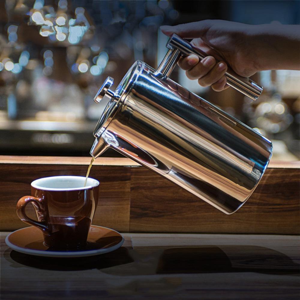 

Stainless Steel Press Coffee Pot French Teapot Household Coffee Maker Cafe French Press Coffee Pot