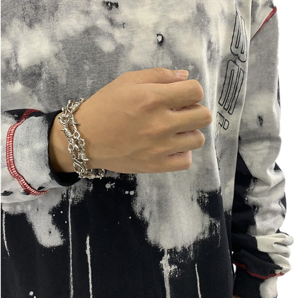Thorns Choker Necklace Chain Unisex Barbed Metal Alloy Bracelet Earrings Hip Hop Punk Style