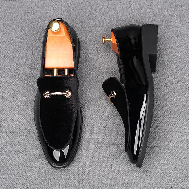

Модная мужская обувь с острым носком из замши, с металлической пуговицей, слипоны, дизайнерские лоферы, для выпускного вечера, свадебное платье, zapatillas hombre 44