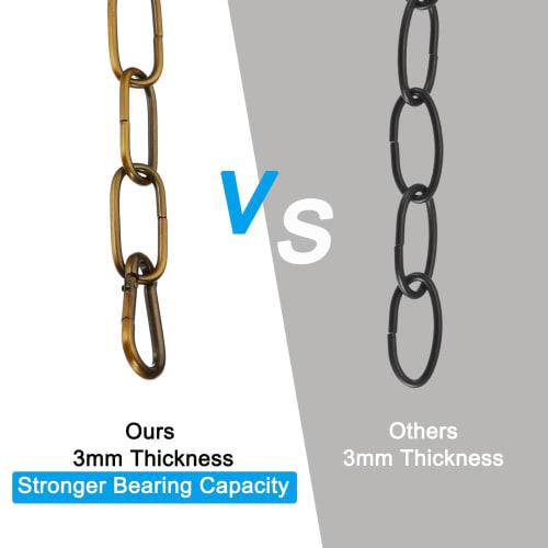 PATIKIL 1.82 M Golden Bronze Finish Lighting Hanging Chain, Metal Loop Chain for Hanging Plant Pendant Chandelier Light Fixtures