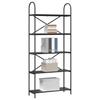 Bookshelf Black Oak Look 80 x 30 x 183 cm Engineered Wood