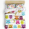 Cartoon Owl Animals Kawaii Bedding Set 3pcs Boys Girls Duvet Cover Pillowcase Kids Adult Quilt Cover Double Bed Set Home Textile