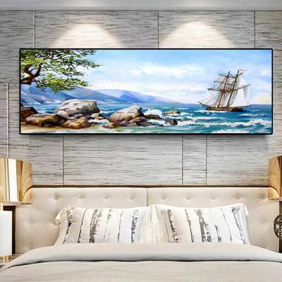 Nordic Abstrakte Meereslandschaft Leinwand Malerei Meer Strand Schiff Boot Poster und Drucke Wand Kunst Bilder Room Home Decor Kein Rahmen