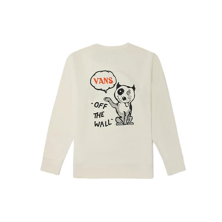 Vans Funny Pattern Pullover Round Neck Sports Couple Style Creamy White Men s VN0A5H76FS8 L