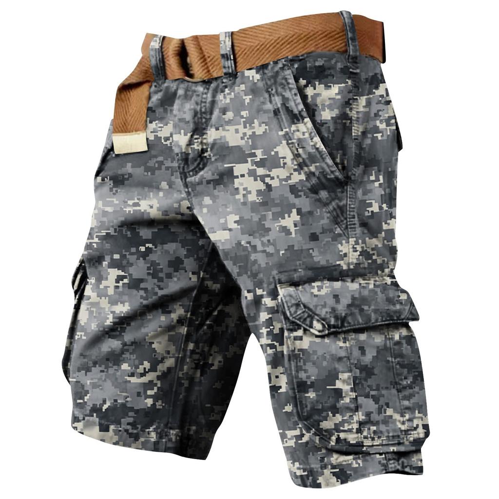 Men's Independence Day Printed Multi Pocket Workwear Shorts