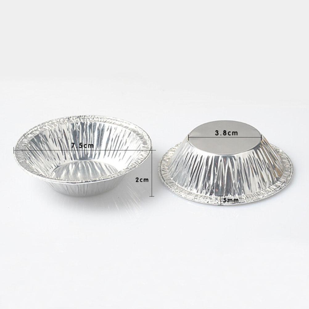 

250Pcs Disposable Aluminum Foil Egg Tart Cups Heavy Gauge Round Baking Molds Oven Freezer Safe Foil Cups for Cakes Pies серебряный