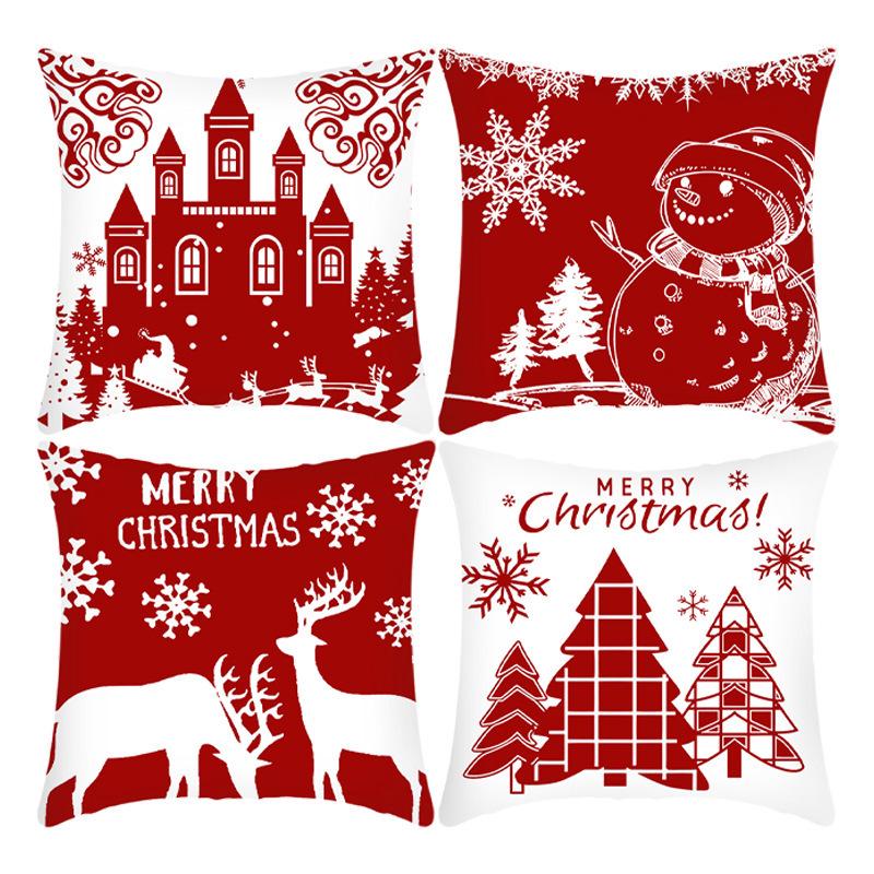 Christmas Linen Pillowcase: Home Sofa Decor & Car Lumbar Support Cushion Cover