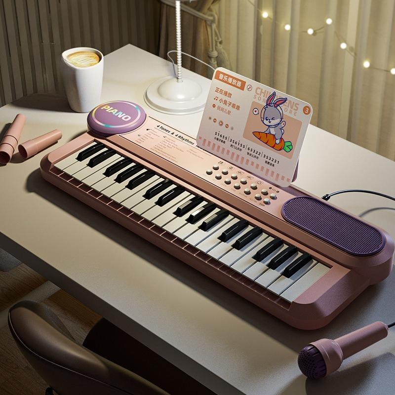 37 Key Children Electronic Keyboard With Microphone Baby Montessori Educational Toy Musical Instrument Kids Paly Music Piano Toy
