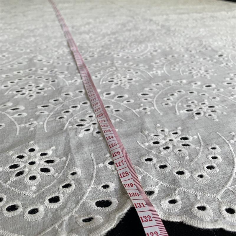 1 Meter/los Breite 125 cm Off white Farbe Baumwolltuch aushöhlen Stickerei Spitze Stoff Handgemachte DIY Kleidung Zubehör