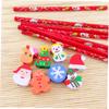 25 Christmas Christmas Kids Christmas Goods Bag Christmas TPR Pencils with Assorted for School Pencils, Stationery, Filler, Eraser, Wooden, Colors,