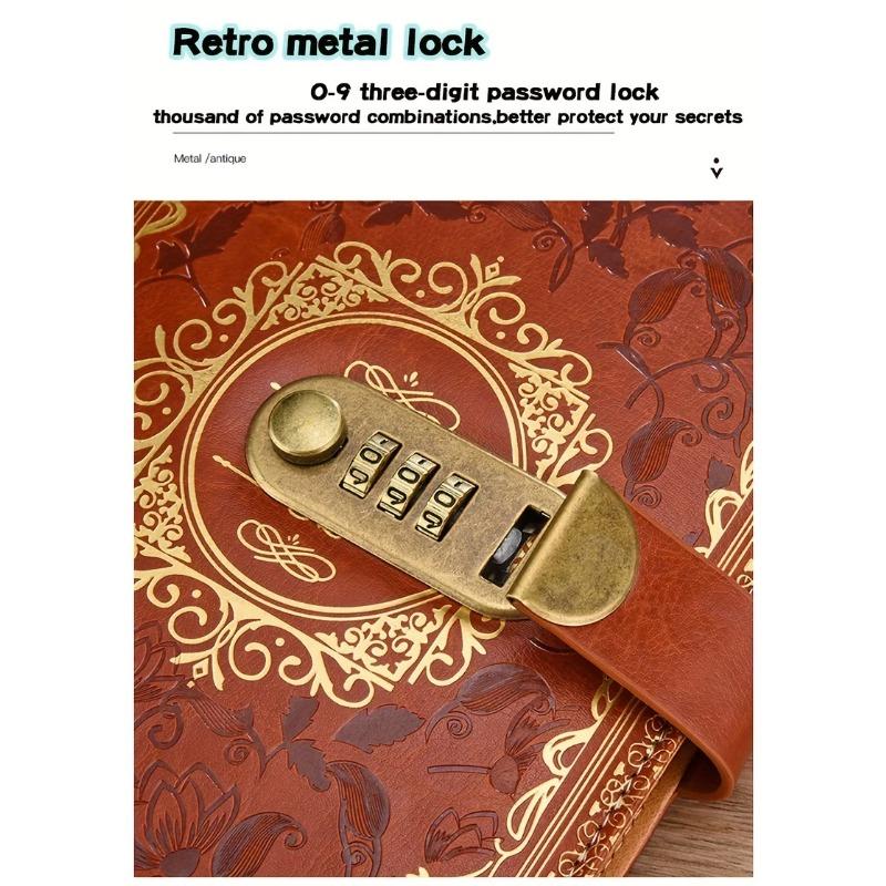 Digital Locking Journal - A5 Password Protected Diary with Secure Code Lock,200 Page Faux Leather Secret Notebook for Teens Gift