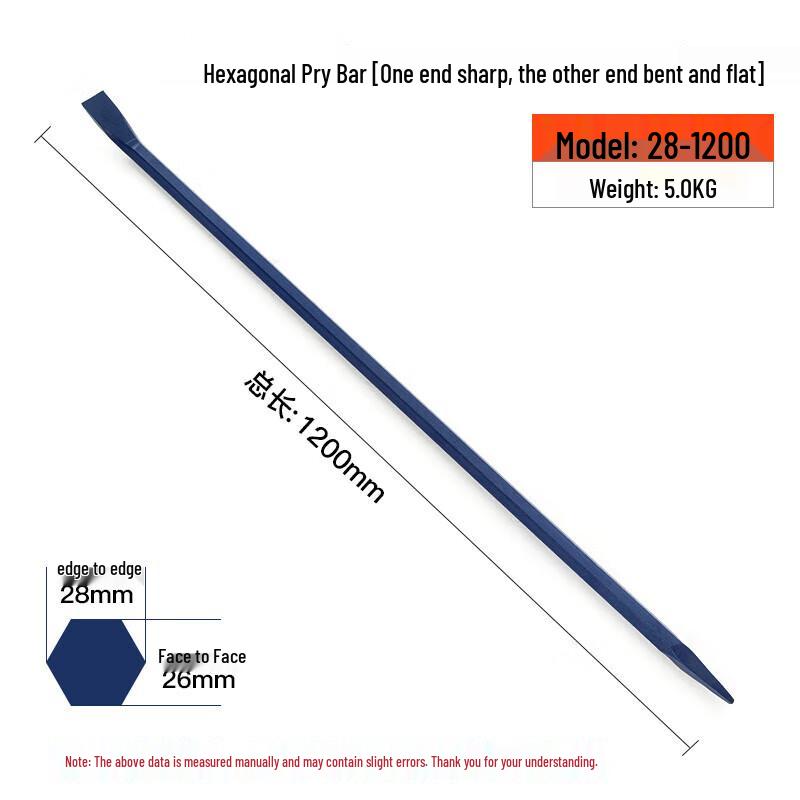 Guyin Heavy-Duty Hexagonal Steel Pry Bar