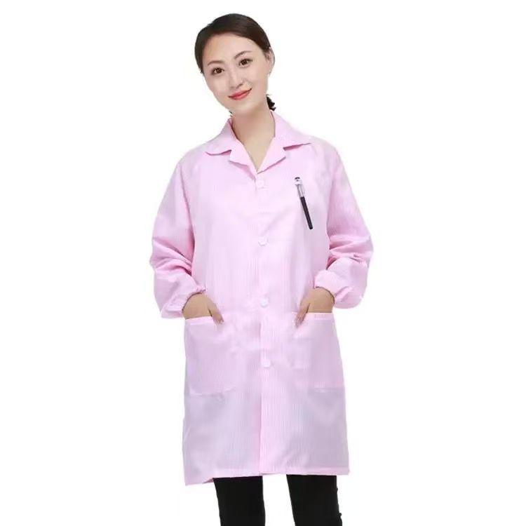 Unisex Anti-static Dustproof Lab Coat for Electronics Work In Blue/White