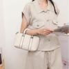 Cowhide Women's Bag Shoulder Crossbody Versatile Shopping Women's Bag Diamond Fashion Large Capacity Leather