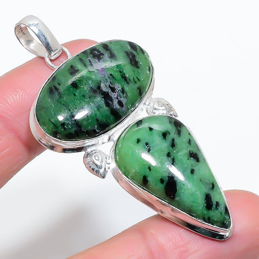 

Ruby Zosite Gemstone Handmade Ethnic Jewelry Pendant 2.56 VR-3986