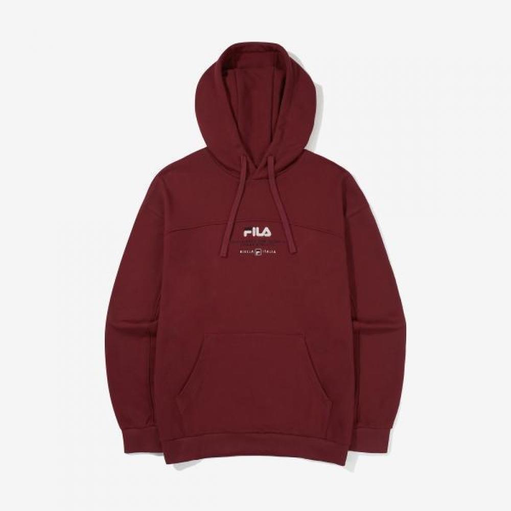 Fila Color Block Logo Hoodie WINE/100