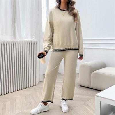 Autumn and Winter Women's Long Sleeve Knit Casual Suit
