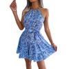 Women's Spring Summer Casual Ruffled Floral Dress Beach Dress