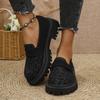 Large size leopard print new platform thick heel fashion one-pedal small leather shoes