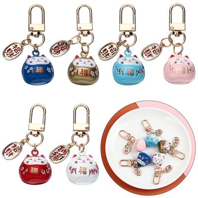 Gifts Japanese Bag Charm Cute Lucky Cat Keychains Pendant Keyring Cartoon Keychain Key Chains