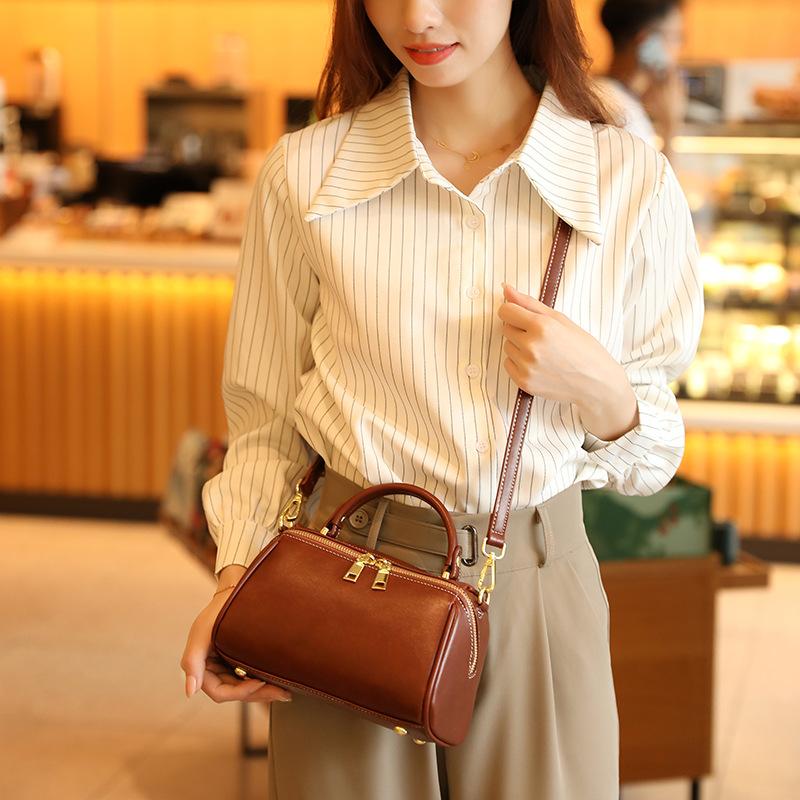 Retro ležérní taška Boston s polštářkem, nový trend pro ženy, všestranná jedno ramenná kabelka, crossbody taška, trendy