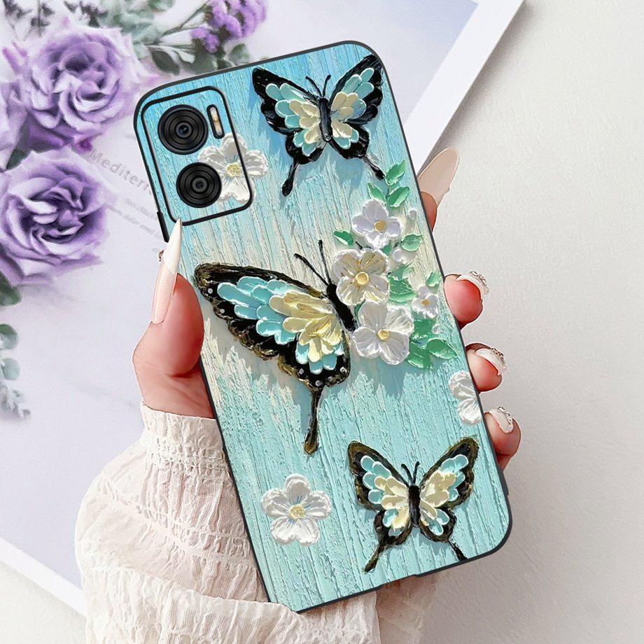 Phone Case For Motorola Moto E22 E22i E22s Motorola E20 E30 E40 E13 E14 Luxury Girly Cartoon Cover Soft Matte Silicone Capa