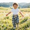 Children's Pant Spring Summer Vintage Casual Baggy Plaid Pants for Kids Girls Boys Trousers