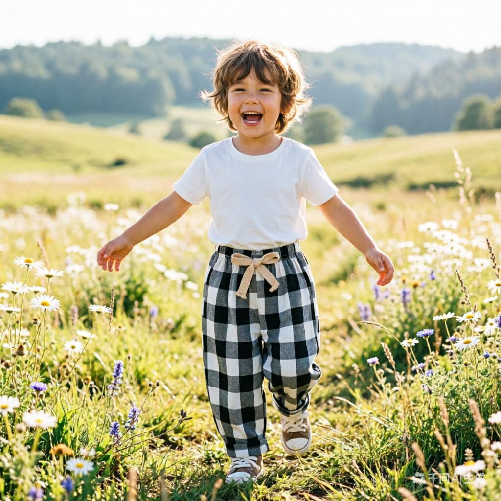 Children's Pant Spring Summer Vintage Casual Baggy Plaid Pants for Kids Girls Boys Trousers