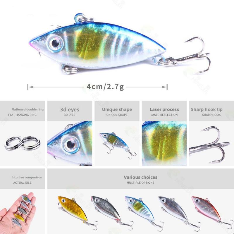 Mini Freshwater VIBLure Bait - Sound Beads Equipped Bionic Micro Lure Hard Plastic Fake Bait for Fishing