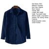 Men Corduroy Shirt Turn-down Collar Single-breasted Solid Color Loose Cardigan Retro Style Mid Length with Chest Pockets Top for Daily