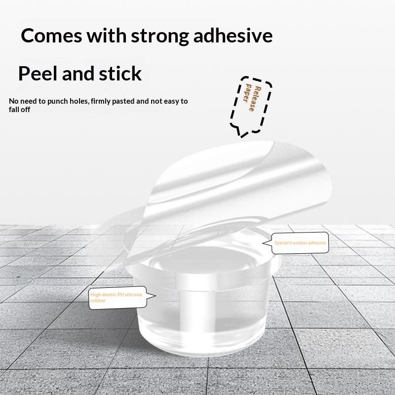 Transparent Door Stopper Self Adhesive No Drill Flexible Soft Thick Buffer for Dorm Room Wall Protection