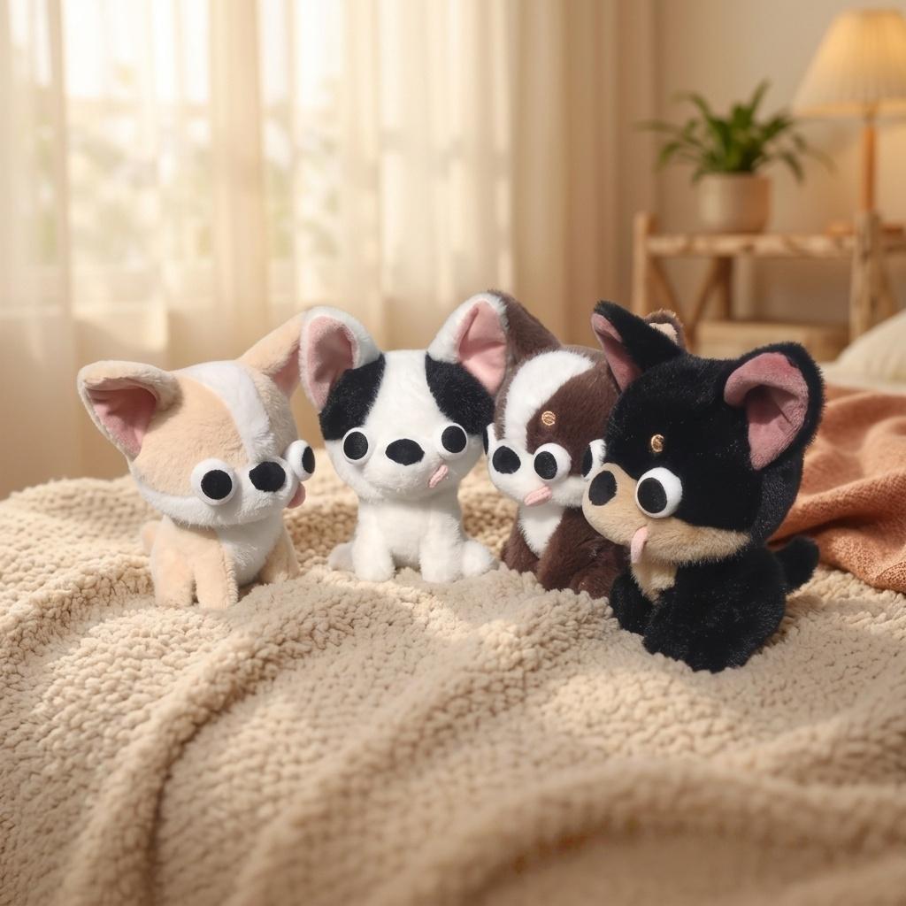 Chihuahua Plush  Toys Simulated Puppy Stuffed Doll Desktop Toy Kawaii Room Decor Toys Hobbies Collection Birthday Gifts