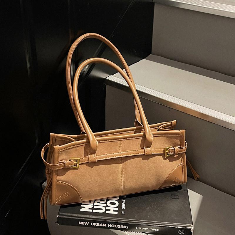 Bags Fashion Handbags Women's 2025 Autumn and Winter New Trendy Versatile Shoulder Bags Retro Suede Underarm Bags