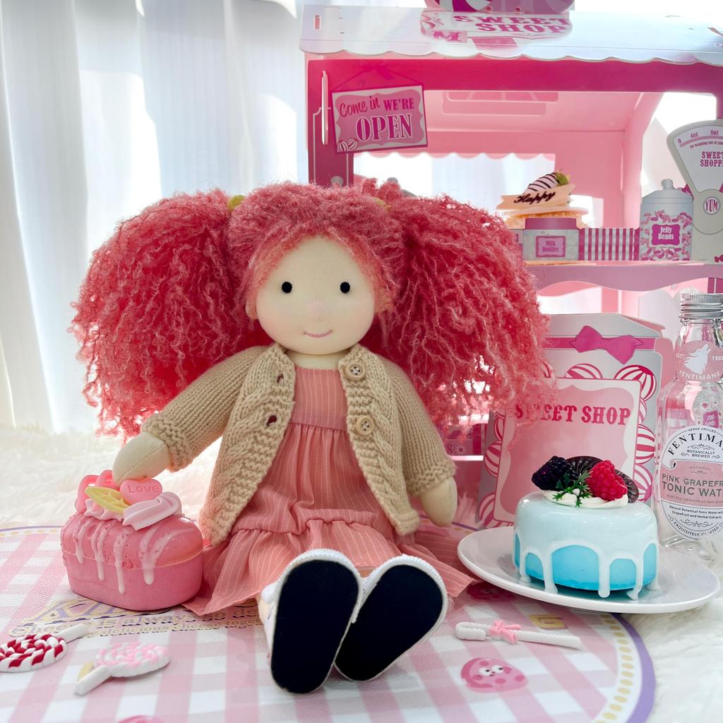 BlissfulPixie Waldorf Doll Handmade Doll Caroline 30cm Soft Girl Cute Stuffed Animal Best Doll for Kids -