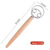 13 Inch Oak Handle Milk Baking Flour Mixer Flour Mixer Danish Dough Mixing Rod Stainless Steel Coil Hand Blender Cooking Tool