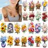 9pcs Temporary Tattoo Flower Bouquets Illustration Floral Arrangements Waterproof Long-lasting Body Stickers For Children